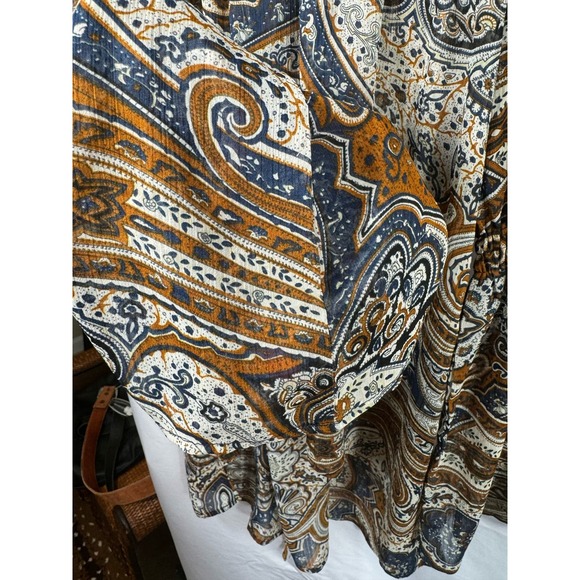 Anthropologie Blu Pepper Off Shoulder Boho Smock Flounse Cowgirl Blouse Women M - Picture 4 of 12